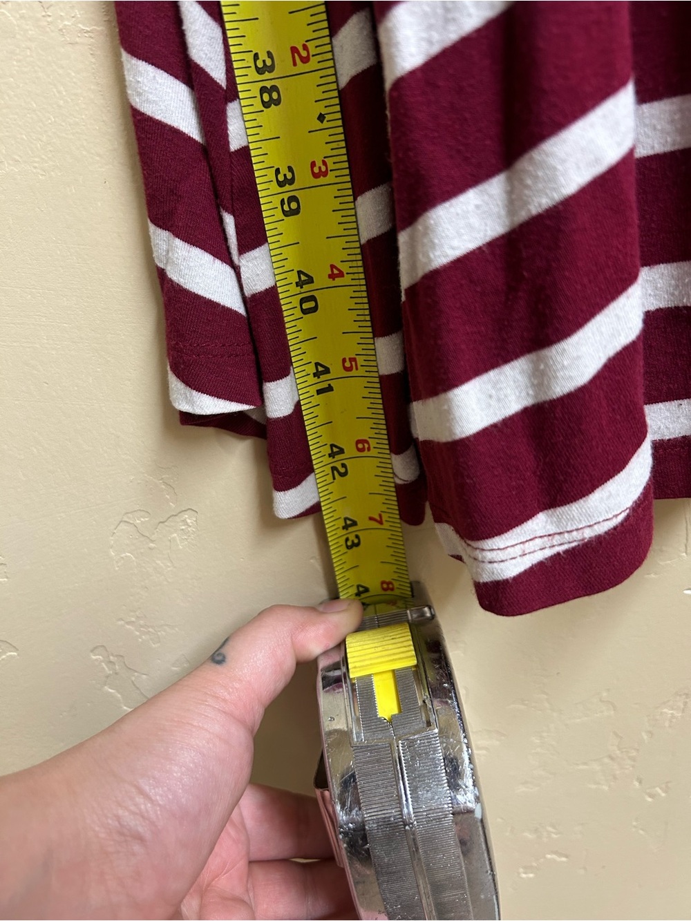 🔥5/$35🔥 Burgundy & White Striped Maxi Dress | Old Navy | Size XXL - Picture 6 of 8